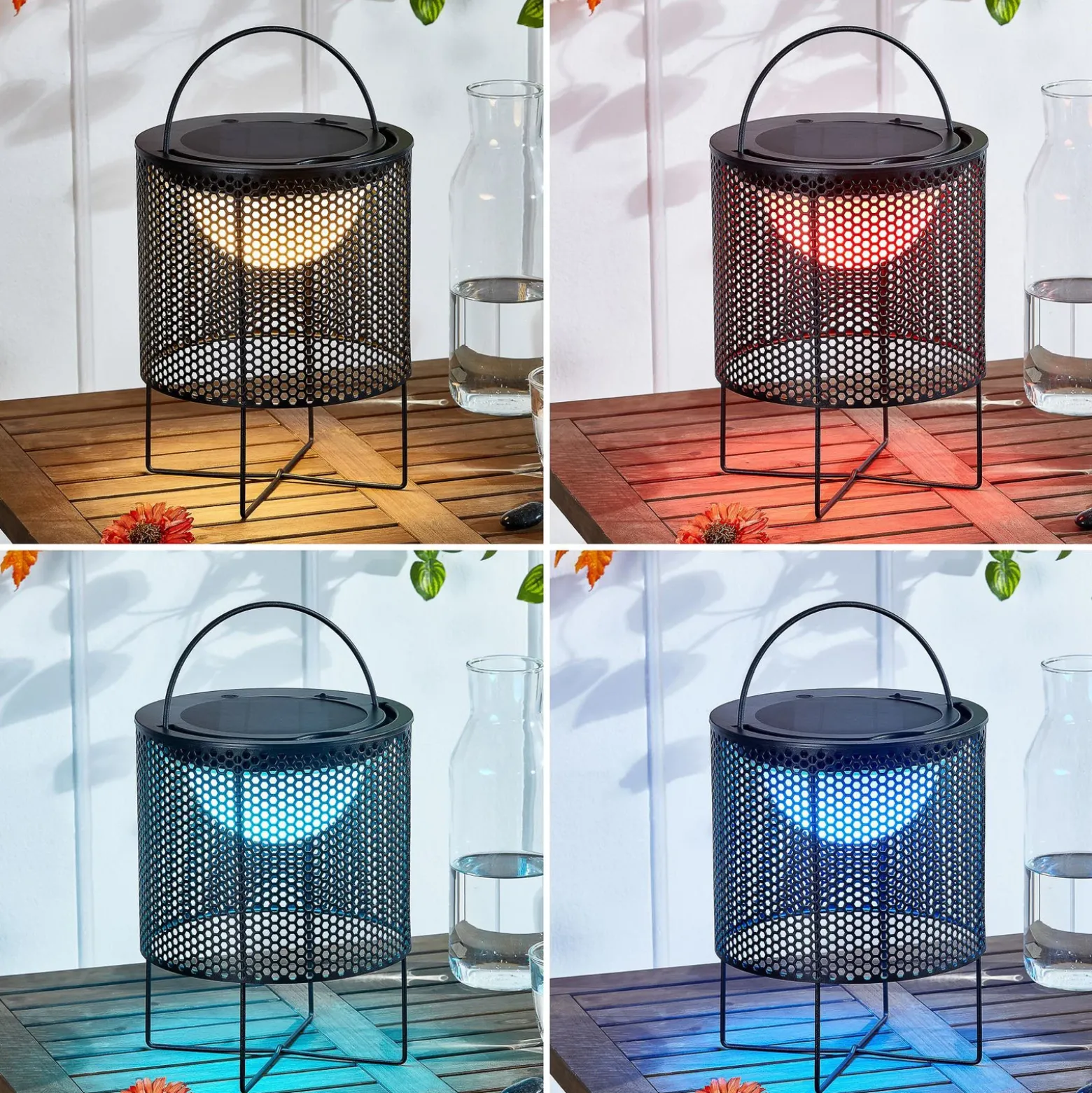 Lámpara LED para terraza Achilleas, RGBW, negra, de Lindby
