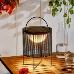 Lámpara LED para terraza Achilleas, RGBW, negra, de Lindby