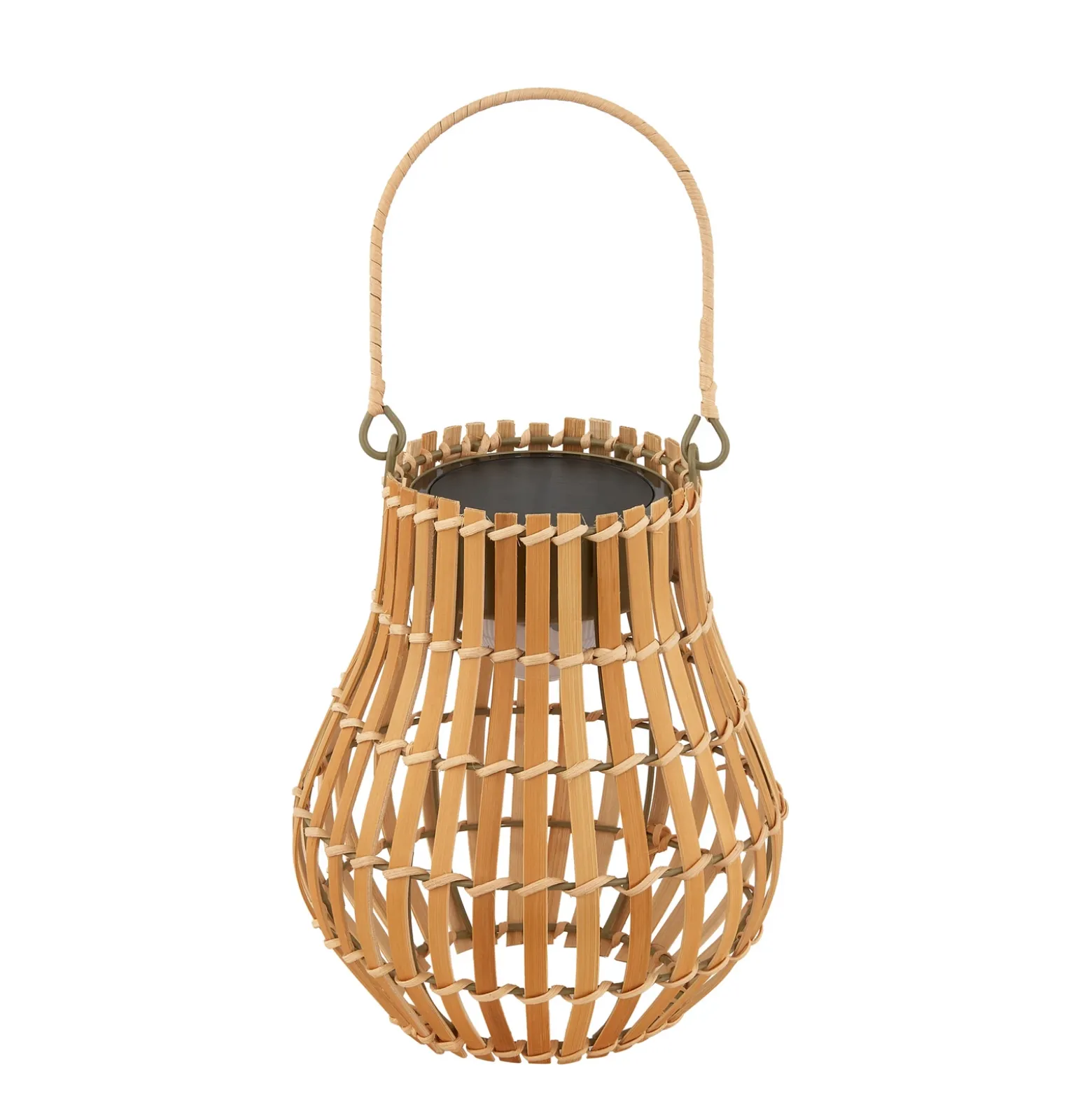 Lámpara LED para terraza Amaria de Lindby, bambú, Ø 18 cm