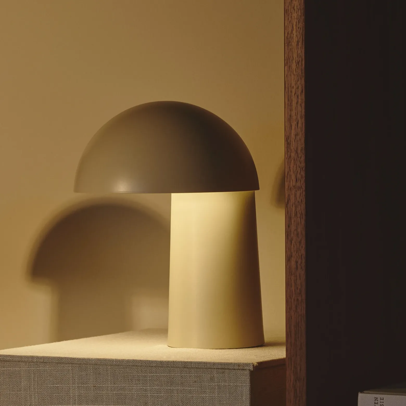Lámpara LED recargable de mesa Faye Portable, beige, atenuable, USB