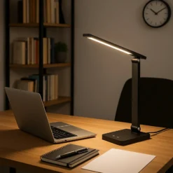 Lámpara LED recargable de sobremesa Ole, negra, con sensor, atenuable, CCT
