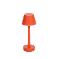 Lámpara LED recargable Lindby Gaja, roja, USB, IP44, RGBW, atenuable