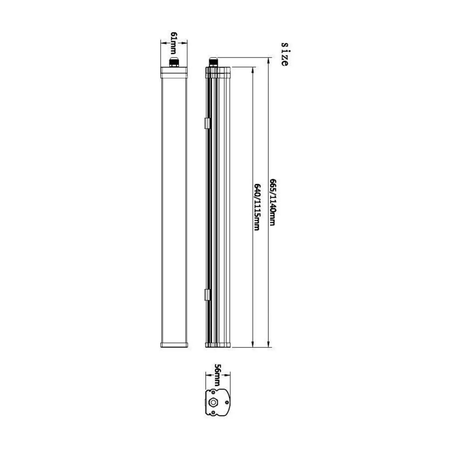 Lámpara LED resistente a la humedad Tri Proof Motion 66,5 cm