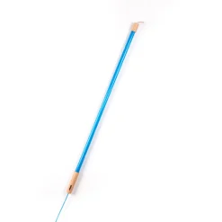 Lámpara LED SELETTI Linea, azul, detalles de madera, universal