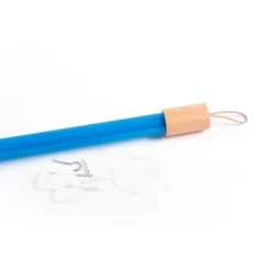 Lámpara LED SELETTI Linea, azul, detalles de madera, universal