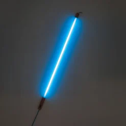 Lámpara LED SELETTI Linea, azul, detalles de madera, universal