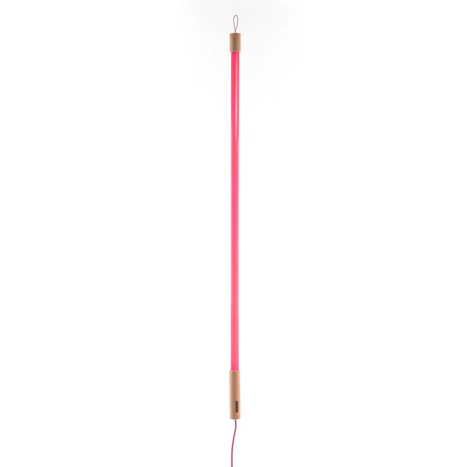 Lámpara LED SELETTI Linea, fucsia, detalles de madera, universal