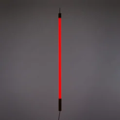 Lámpara LED SELETTI Linea, roja, detalles de madera, universal