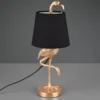 Lámpara mesa Lola con figura flamenco, negro/oro