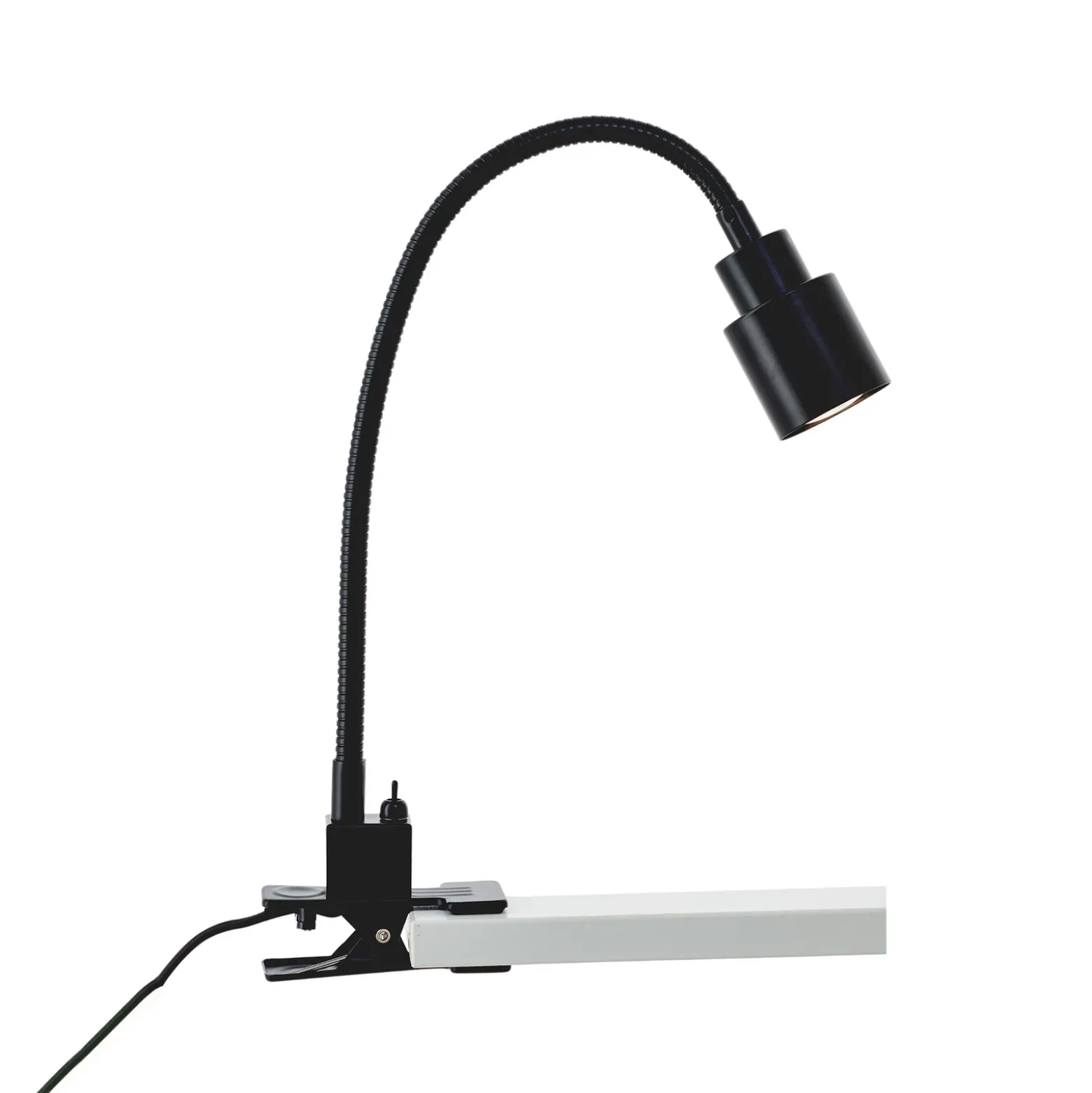 Lámpara mesa pinza Andres cuello flexible, negro