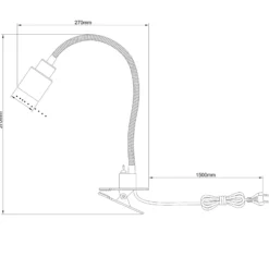 Lámpara mesa pinza Andres cuello flexible, negro