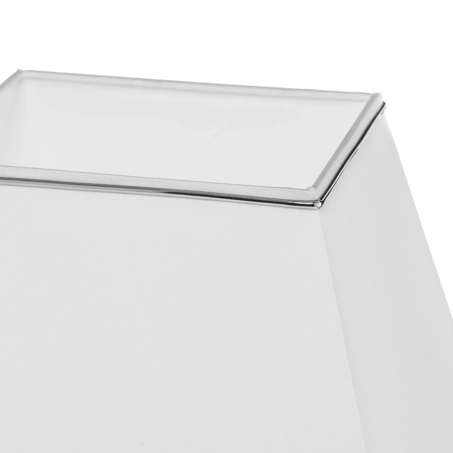 Lámpara mesa Veronique, pie estrecho, blanco/cromo