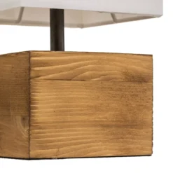 Lámpara mesa Woody, pie de madera, 12 cm x 12 cm