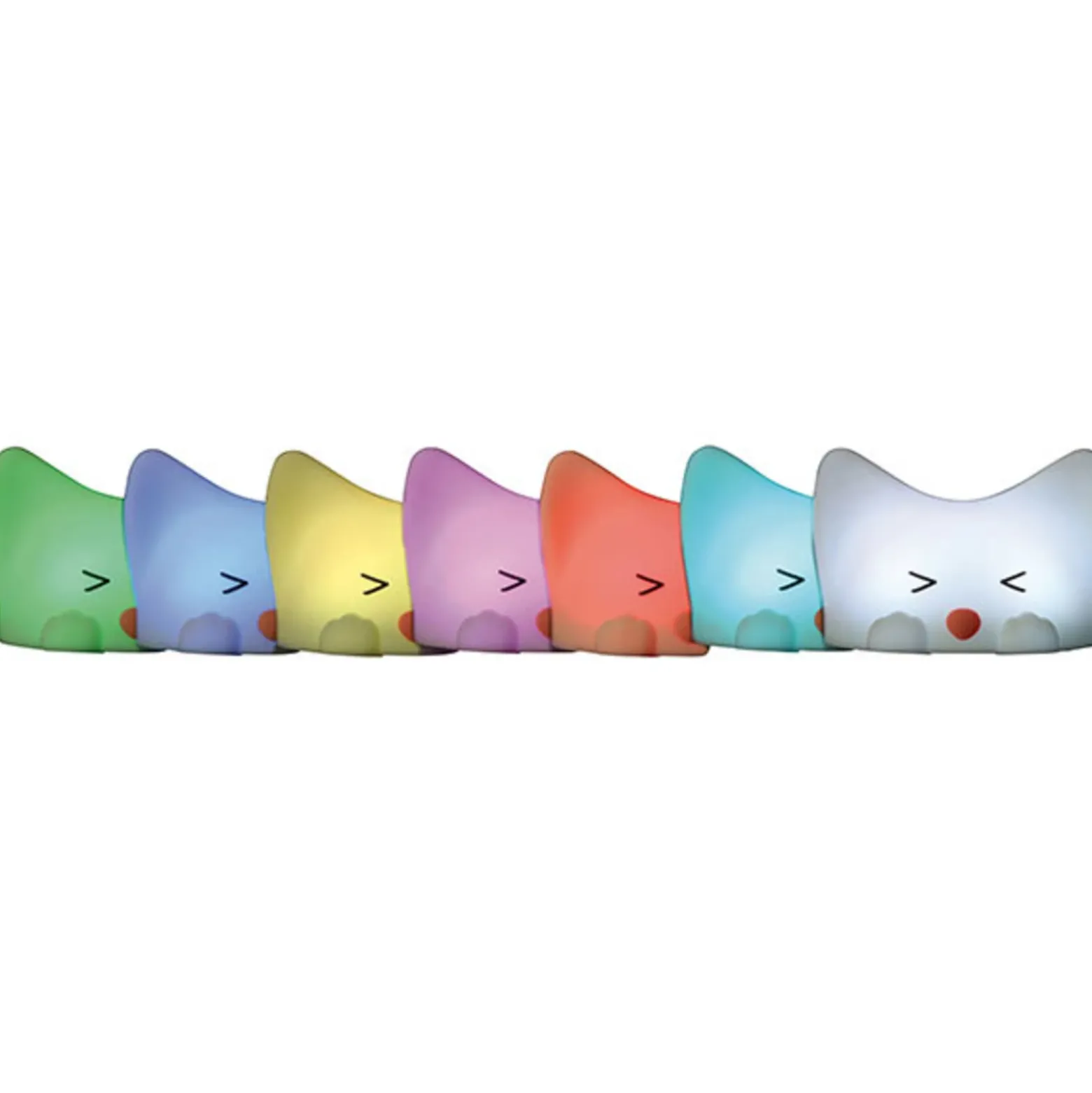 Lámpara nocturna LED Catty Cat, 7 colores + sonido