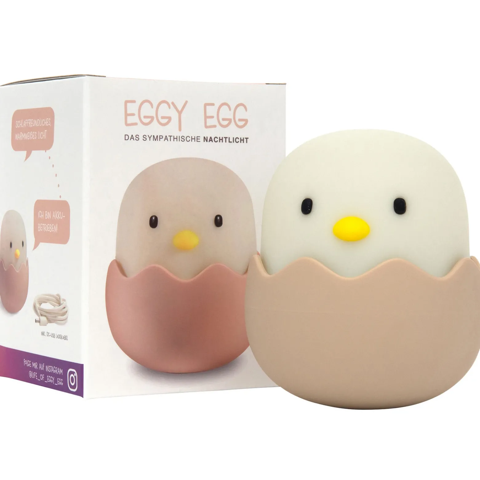 Lámpara nocturna LED Eggy Egg con batería