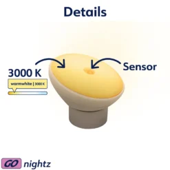 Lámpara nocturna LED Nova, sensor, blanco, plástico, paquete de 2