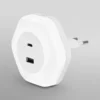 Lámpara nocturna LED para enchufe LUNETTA HEXAGON de OSRAM, sensor, USB