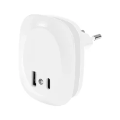 Lámpara nocturna LED para enchufe LUNETTA EDGE de OSRAM, blanca, con sensor
