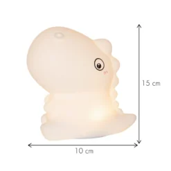 Lámpara nocturna LED recargable «Dino», blanca, altura 15 cm, RGB, táctil