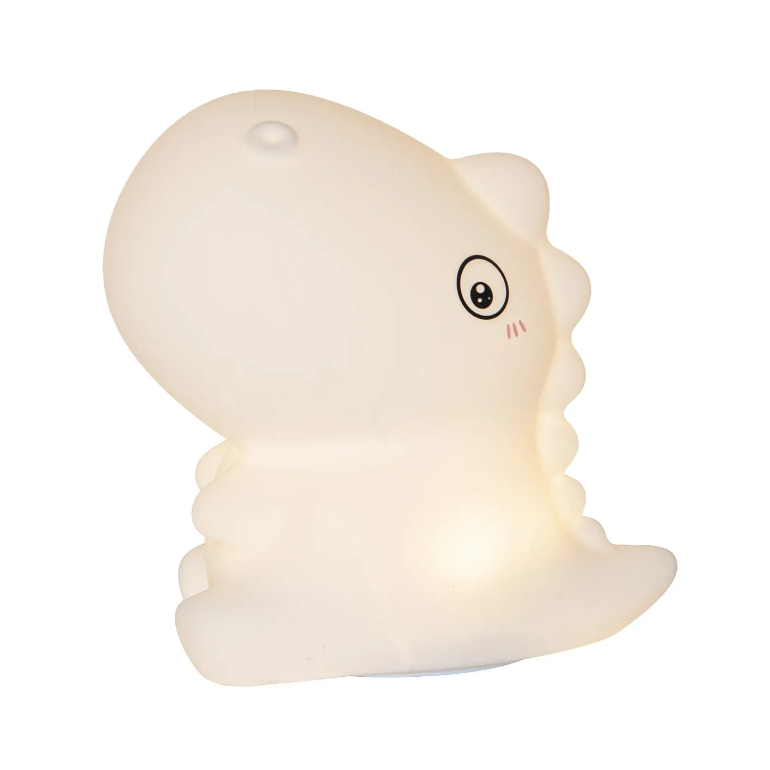 Lámpara nocturna LED recargable «Dino», blanca, altura 15 cm, RGB, táctil