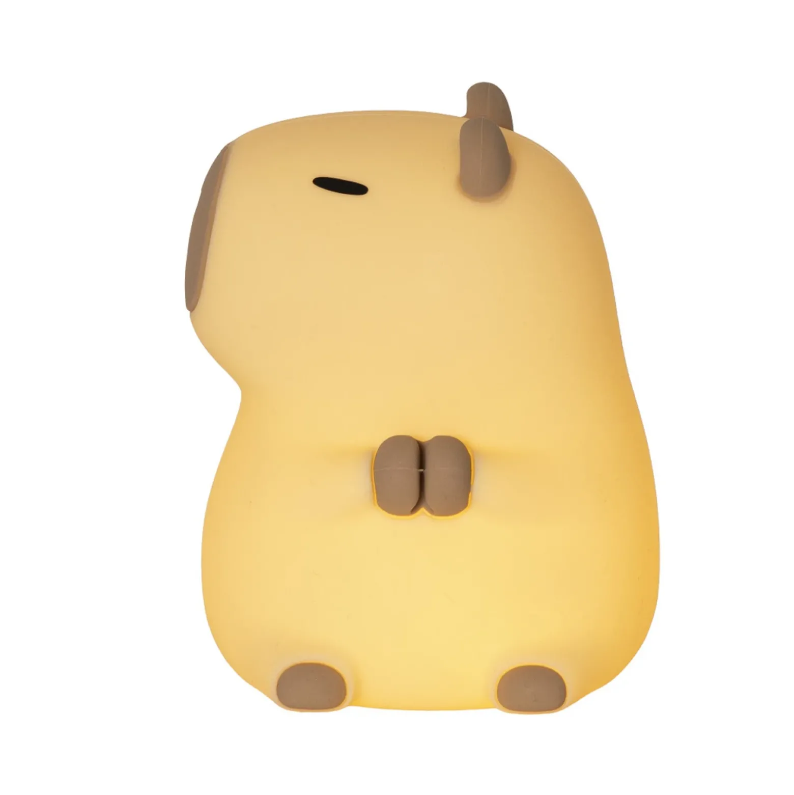 Lámpara nocturna LED recargable «Capibara», blanca/marrón, 11 cm, RGB, táctil