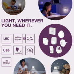 Lámpara nocturna LED recargable NIGHTLUX CLOCK de OSRAM, blanca, reloj, CCT