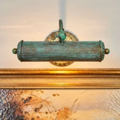 Lámpara para cuadros Lindby Beno, 25 cm, metal, E14 voltaje verde