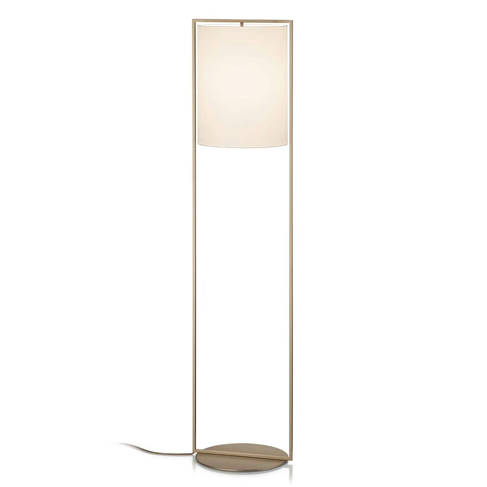 Lámpara pie Alva efecto bronce pantalla blanco dim