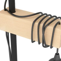 Lámpara pie Townshend 2 luces negro/madera clara