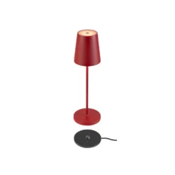 Lámpara recargable LED SLV Vinolina Two, roja, aluminio, Ø 11 cm, IP65, CCT