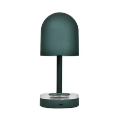 Lámpara recargable Luceo de AYTM, verde bosque, metal, 24 cm, atenuable, IP44