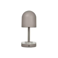 Lámpara recargable Luceo de AYTM, color topo, metal, 24 cm, atenuable, IP44