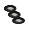 Lámparas empotrables LED para baño ELC Delfan, 3 unidades, negro