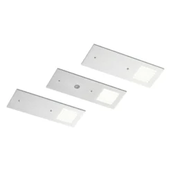lámparas LED bajo mueble Arcchio Nortra, juego de 3, gris, color aluminio