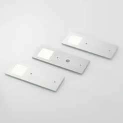 lámparas LED bajo mueble Arcchio Nortra, juego de 3, gris, color aluminio