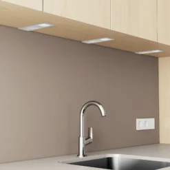 lámparas LED bajo mueble Arcchio Nortra, juego de 3, gris, color aluminio
