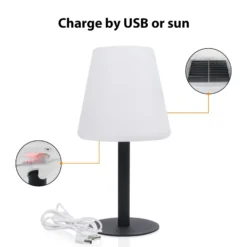 Lámpara solar LED de mesa OSL-50012 batería recargable y cable USB