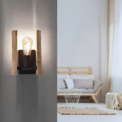 Log aplique de pared de madera