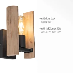 Log aplique de pared de madera