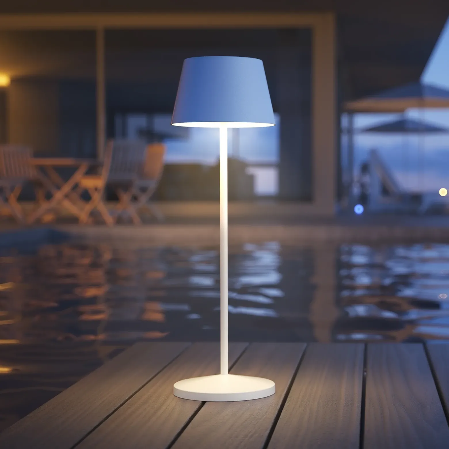 LOOM DESIGN Lámpara LED para terraza Modi, blanco 36 cm CCT