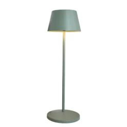 LOOM DESIGN Lámpara LED recargable para patio Modi verde-gris 36 cm CCT