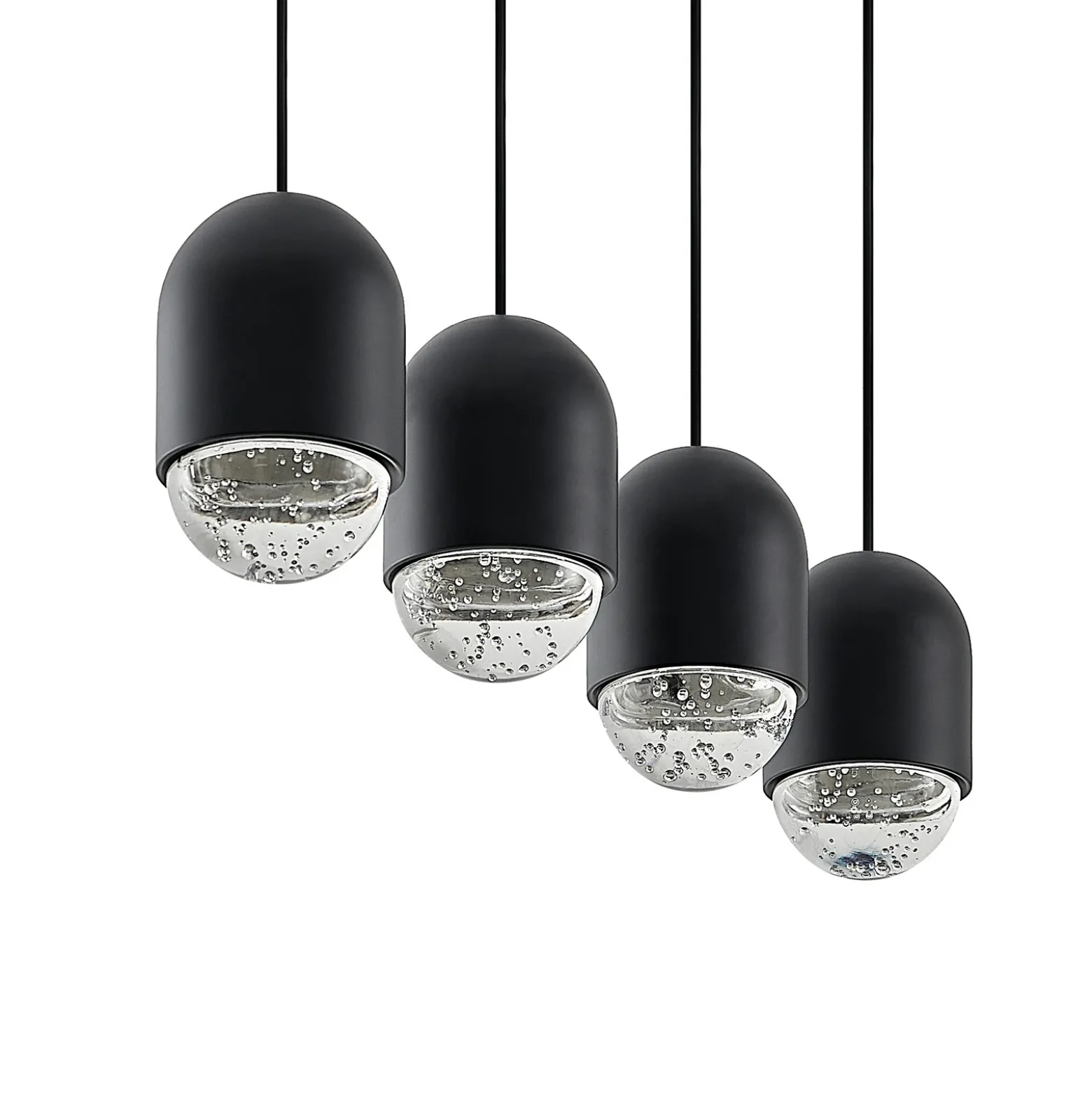 Lucande Amielle lámpara colgante, 4 luces, negro