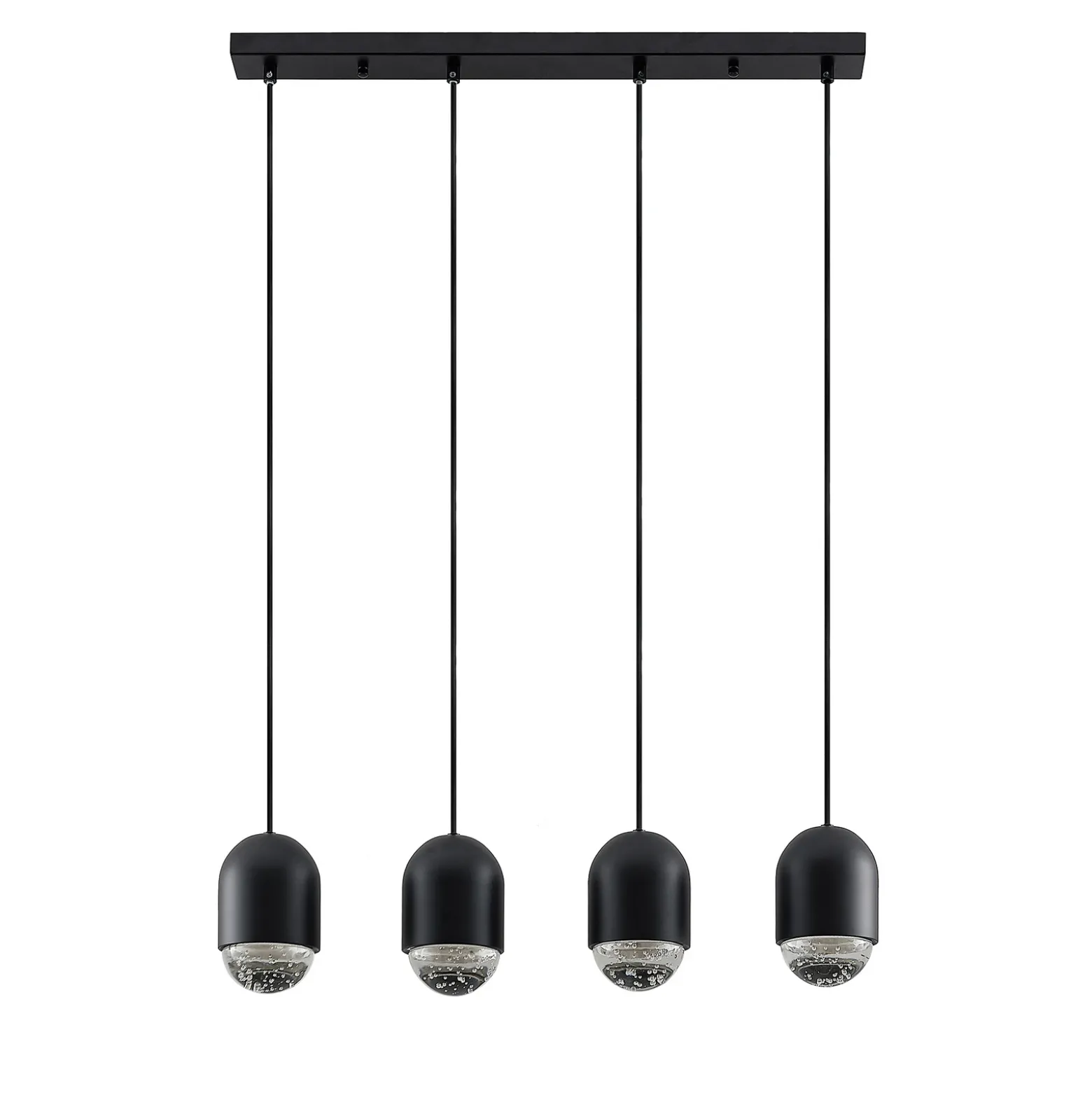 Lucande Amielle lámpara colgante, 4 luces, negro