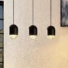 Lucande Amielle lámpara colgante, 3 luces, negro