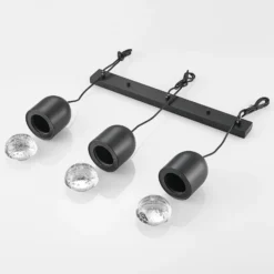Lucande Amielle lámpara colgante, 3 luces, negro