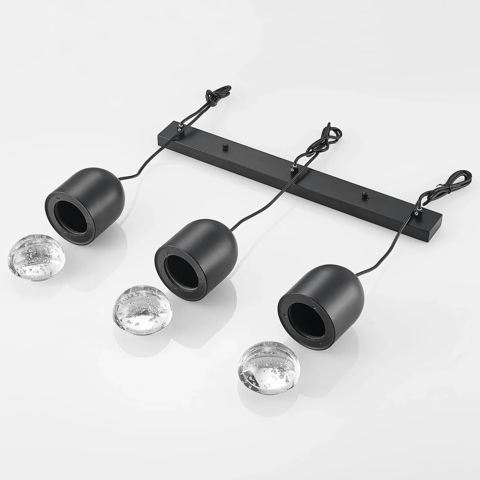 Lucande Amielle lámpara colgante, 3 luces, negro