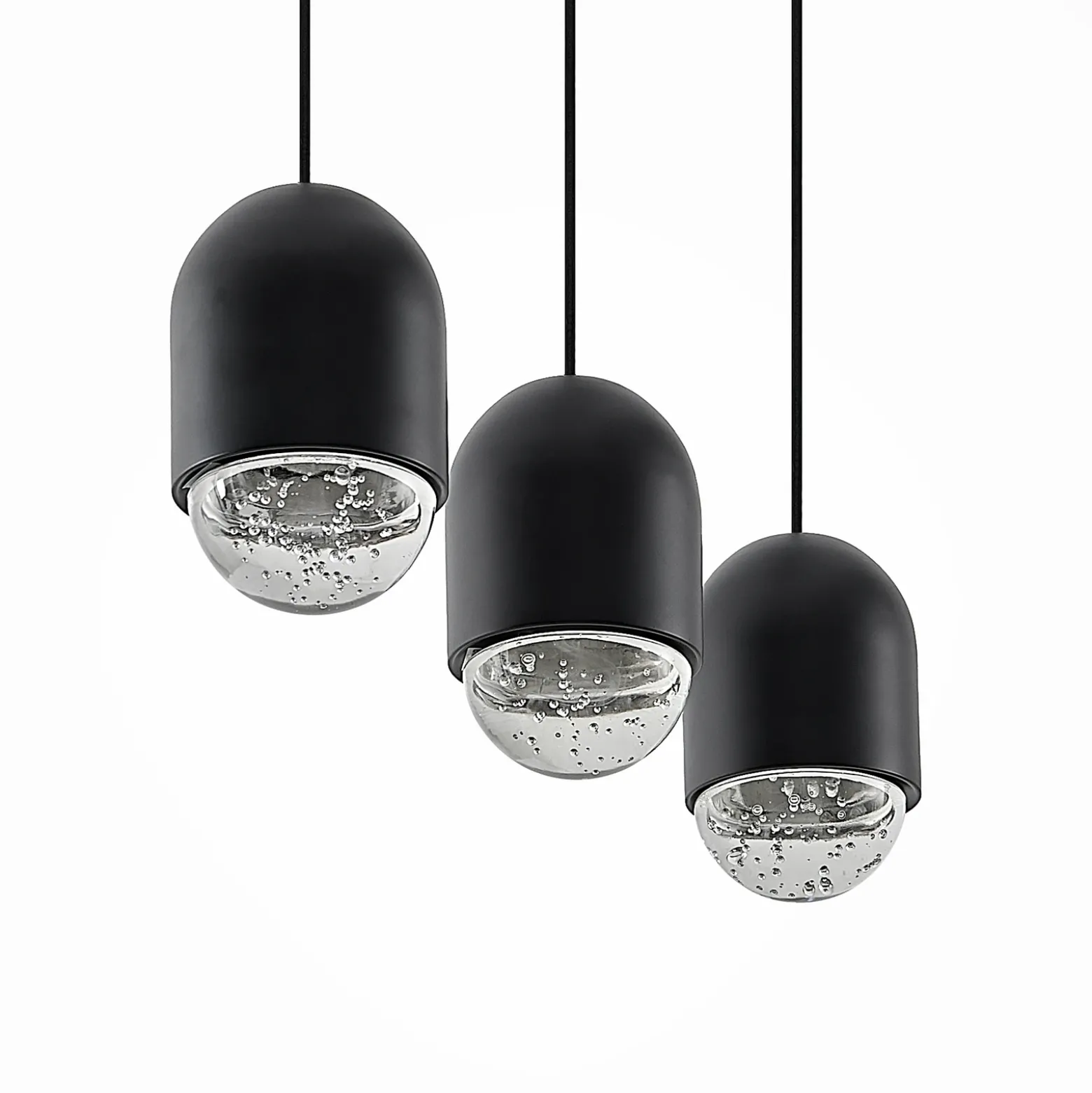 Lucande Amielle lámpara colgante, 3 luces, negro
