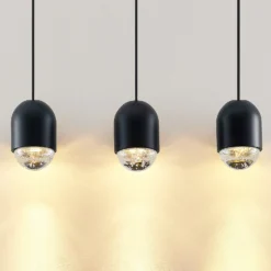 Lucande Amielle lámpara colgante, 3 luces, negro