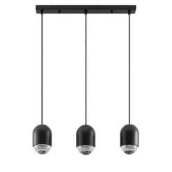Lucande Amielle lámpara colgante, 3 luces, negro