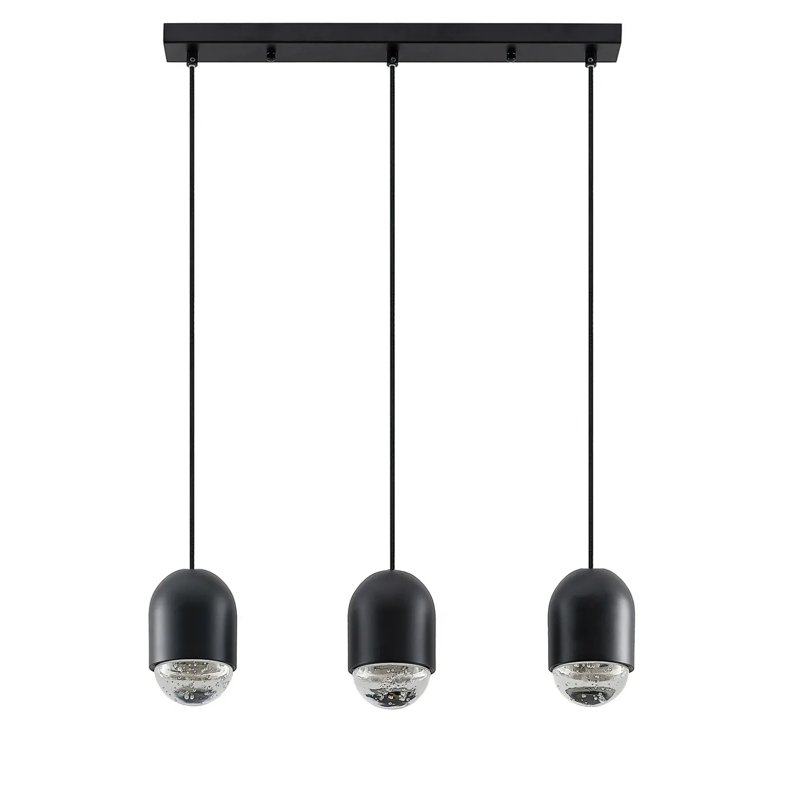 Lucande Amielle lámpara colgante, 3 luces, negro